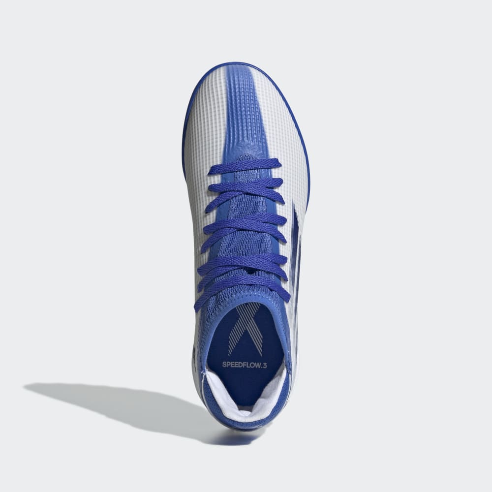 adidas Kid's X Speed Flow.3 TF J Turf Soccer Shoes White/Blue
