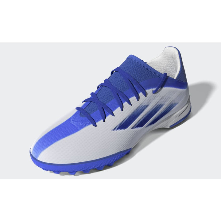 adidas Kid's X Speed Flow.3 TF J Turf Soccer Shoes White/Blue