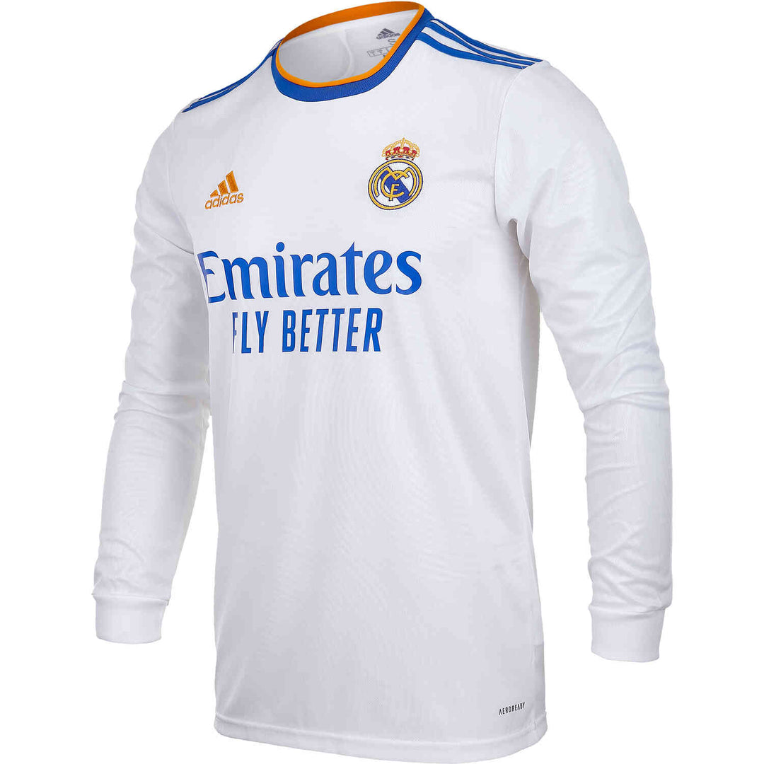 adidas Men's Real Madrid Home Jersey Long Sleeve 21