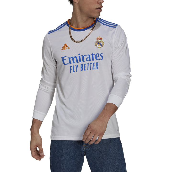 adidas Men's Real Madrid Home Jersey Long Sleeve 21